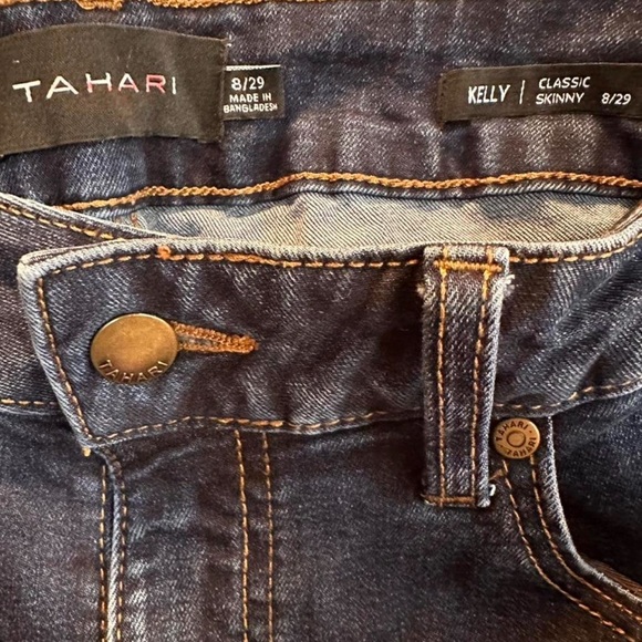 Tahari Women's Kelly Classic Skinny Jeans size 8 size 29 Dark Blue Denim - Picture 6 of 7